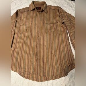 EQ Women’s Striped Button Shirt 100% Linen size M